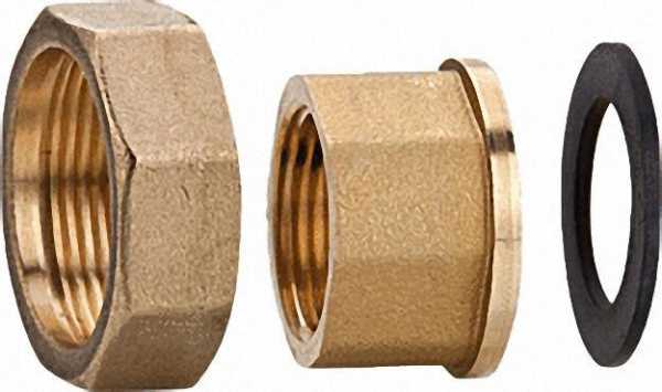 Verschraubungssatz Messing 1 1/2'' x 1'' mit Dichtung