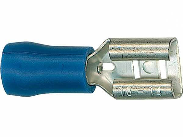 Flachsteckhülse halbisoliert 2,5mm², 6,3x0,8mm Farbe blau, VPE 100 Stück