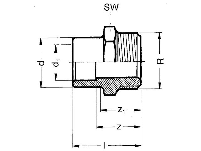 PVC Klebefitting 20 mm Gewindestopfen 3/4