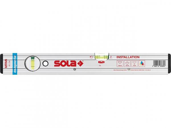 Aluminium-Wasserwaage Sola MRMI 40 mit Hilfsmaße Länge= 400mm