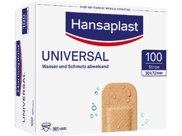 Universalpflaster Hansaplast UNIVERSAL Strips 3,0x7,2cm VPE 100 Stück