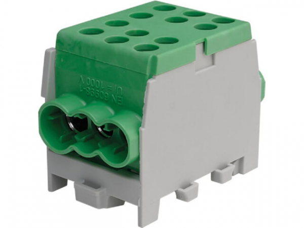 Hauptleitungs-Abzweigklemme Farbe: grün, 1-polig 2x Eing. 35mm²/4x Ausg. 25mm²