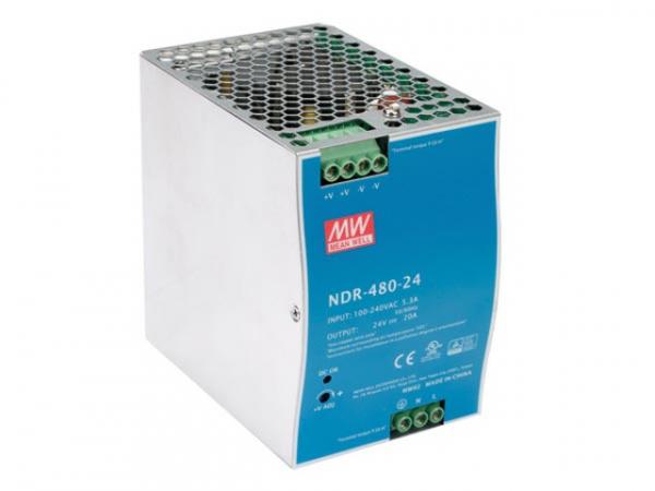 NETZTEIL - 1 AUSGANG - 480 W - HUTSCHIENENMONTAGE - 24 V 20 A - FÜR INDUSTRIELLE ANWENDUNG NDR-480-24