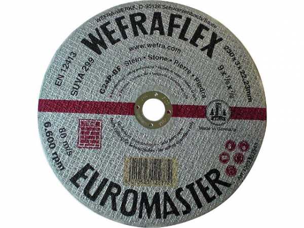 Trennscheibe Euromaster silber gerade für Stein 230x3x22mm