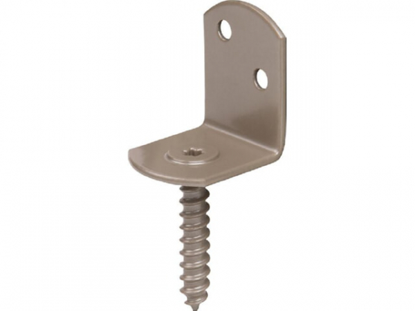 Flechtzaunhalter DURAVIS L-Form, Material: Stahl, blau verzinkt, Oberfläche: perlbeige RAL 1035