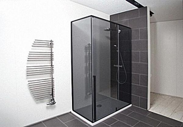 Eck-Duschkabine, Eingang 680mm, Tür+Seitenwand links, Fixteil rechts, 1200x800mm