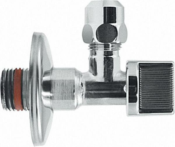 Kugel-Eckventil Messing verchromt, selbstdichtend, 1/2'' x 10mm