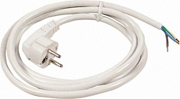 Schutzkontakt-Anschlussleitung HO5VV-F 3 x 1, 5 weiß 3,0m