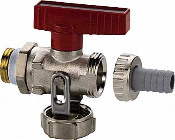 KFE-Kugelhahn 1/2'' PN 16 Durchgang mit Schlauchverschraubung