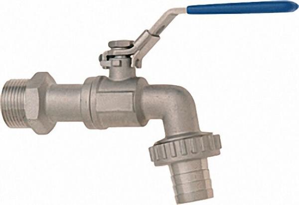 Kugel-Auslaufventil 3/4'' Edelstahl blauer Griff
