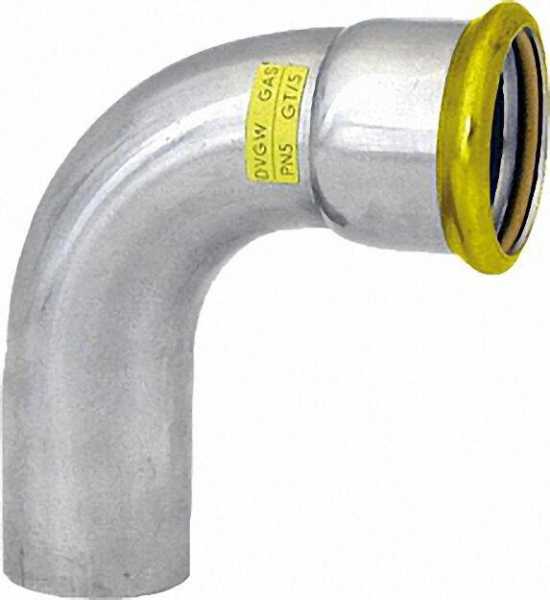 Edelstahl-Pressfitting Gas Bogen 90°, DN15, (i/a)
