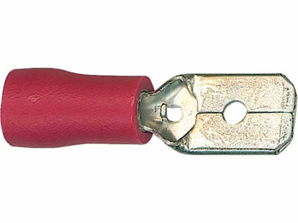 Flachstecker halbisoliert bis 1,5mm², 6,3x0,8mm Farbe rot, VPE 100 Stück