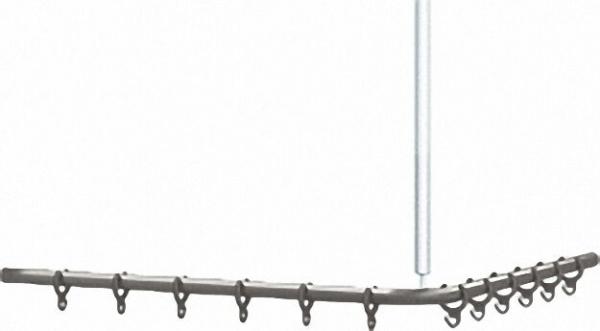 Duschvorhangstange Serie Cavere aus Alu., Anthrazit-Metallic 95, 1500x1500mm, inklusive Befestigung