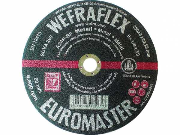 Trennscheibe Euromaster gerade für Metall 230x3x22mm