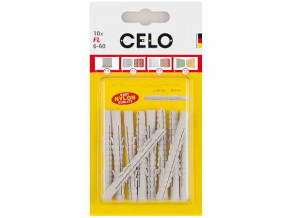 CELO Blister Langer Normaldübel FL 6-60, VPE 10 Stück Blister