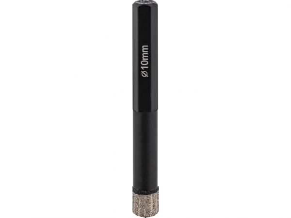 Fliesenbohrkrone Soldia d 10 mm, Aufnahme 6-Kant, trocken integrierter Kühlung