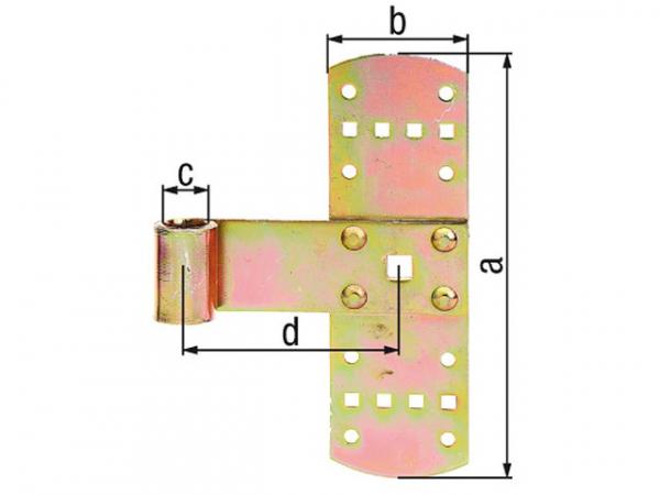 Kreuzband 160x50mm, d=13mm, gelb verzinkt