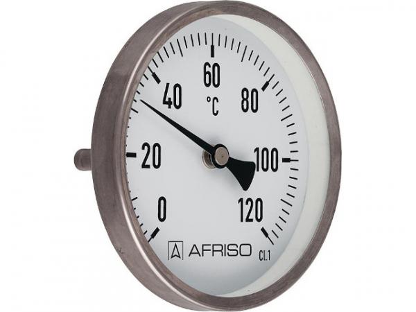 AFRISO Edelstahlthermometer, 0 - 120°C, 1/2'', 63 mm, Schutzrohr 100 mm