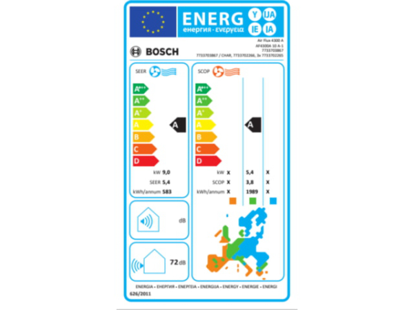 Buderus Mini VRF Außengerät AF4300A 9kW 1-phasig 10-1 Full DC-Inverter R410A für bis zu 6 Inneneinheiten Weißaluminium