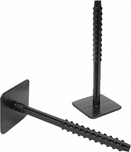 Niederhaltedübel zur Befestigung der Noppen-Rohrträgerplatte L: 120mm, Bohrloch 8mm, VPE 50