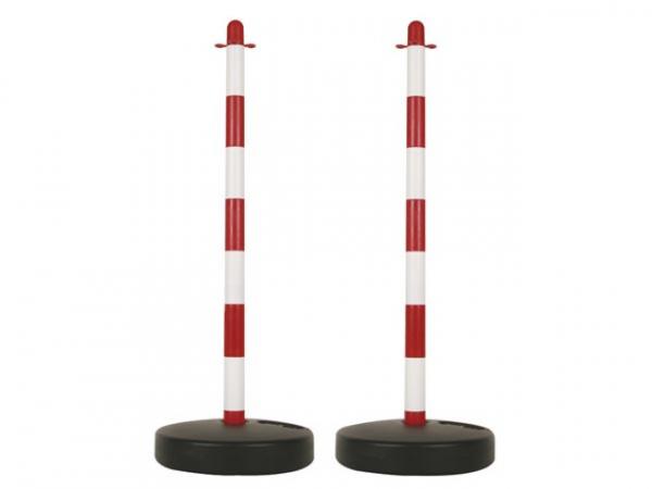Kunststoffpfosten für Absperrkette rot/weiß 2 tlg. SCP90