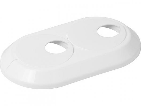 Doppel-Excenterrosette 18mm Kunststoff weiß,verstellbar