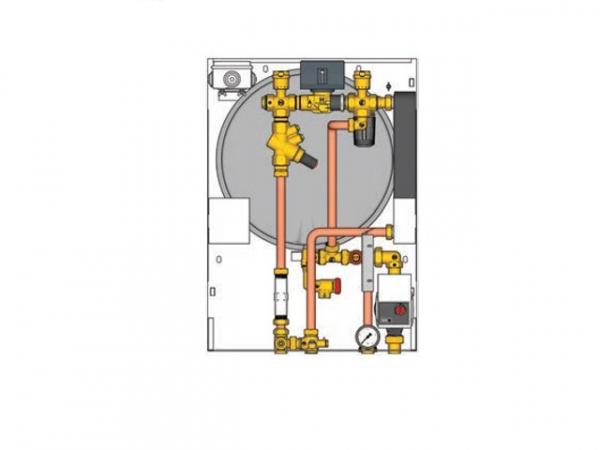 Giacomini GE556Y171 Wohnungsübergabestation mit 2 Wärmetauschern 3/4"-Heizen 17,4 KW