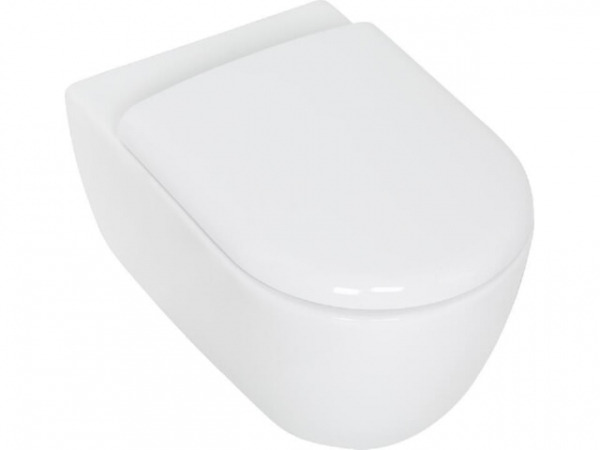 WC-Set Evenes Aimera Wand, spülrandlos, Keramik, Weiß, mit Softclose WC-Sitz Turvo, wandhängend