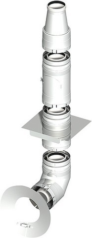 Edelstahl-Kunststoff-Abgassystem (raumluftunabhängig) Basis Set - DN 80/125
