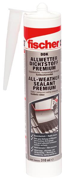 Fischer Allwetterdichtstoff Premium Fugendichtstoff transparent Dachdicht DDK 310 ml dauerelastische