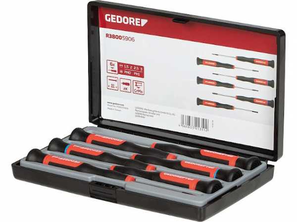 Elektronikschraubendrehersatz GEDORE red 6-teilig Schlitz/Phillips