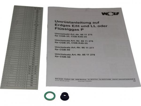 WOLF 8611278 Umrüstsatz CGB-50 Erdgas E/LL auf Flüssiggas P