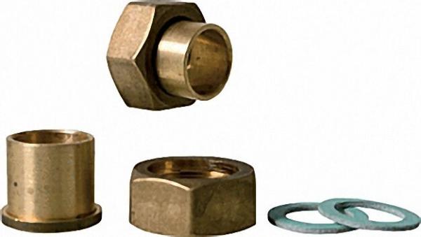 Lötanschluss-Verschraubung 1''x 22mm mit je 2 Überwurfmuttern, Löttüllen und Dichtringen