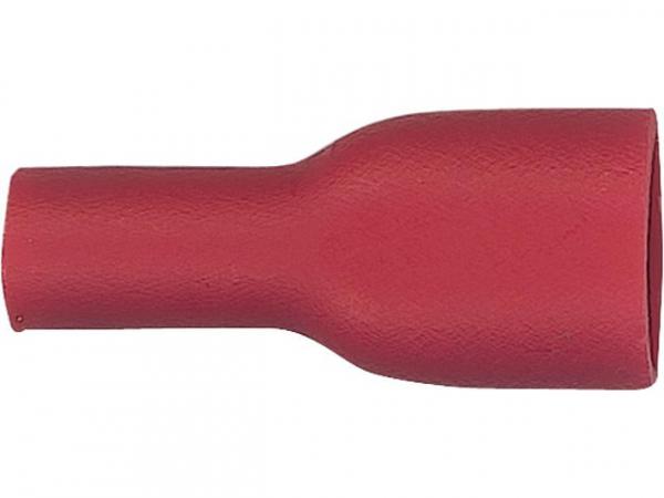 Flachsteckhülse vollisoliert bis 1,5mm², 6,3x0,8mm Farbe rot, VPE 100 Stück