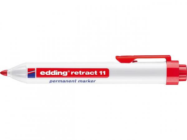 Permanentmarker edding retract11 Rundspitze Ø1,5-3,0mm Farbe rot