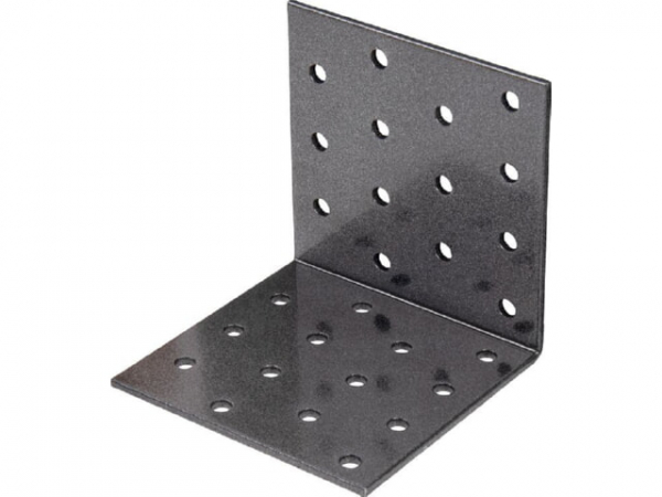 Lochplattenwinkel DURAVIS 80 x 80 x 80 mm, Material: Stahl, sendzimirverzinkt, Oberfläche: schwarz-diamant