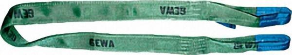 Hebebänder aus Polyester, Grün DIN 61360/EN 1492-1, zweilagig Breite 75 x 9mm, Nutzlänge 2,0m