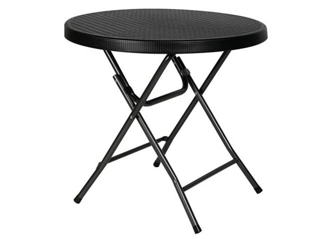 Klapptisch - RUND - IN RATTAN-OPTIK - Ø 80 x 74 cm FP80R Klapptisch - RUND - IN RATTAN-OPTIK - Ø 80 x 74 cm FP80R