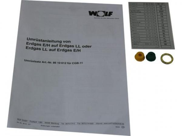 WOLF 8610612 Umrüstsatz CGB-11Erdgas E auf Erdgas LLbzw. Erdgas LL auf Erdgas E