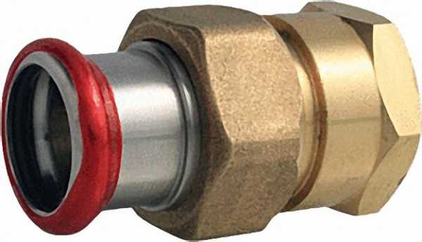 C-Stahl Pressfitting Durchgangsverschraubung mit Innengewinde flachdichtend 42-Rp1 1/2"