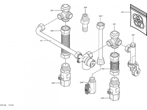 VIESSMANN 7176858 Hydraulische Adapter für Ersatz von Thermoblock-VCW/Cerastar-ZWR Gas-Kombih.