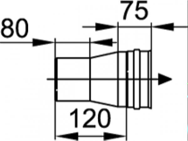 VIESSMANN 9566369 Vitoset Kesselanschluss-Stück ohne Kondensat-Stutzen, einwandig, 130 auf 130mm