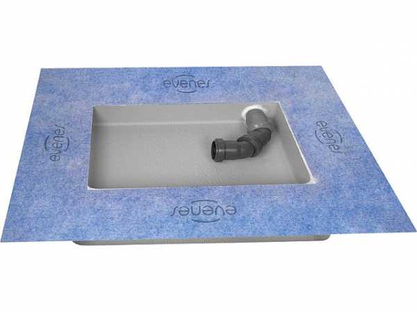 Ablaufbox AL 75 DN40 Anschluss links, ohne Siphon, LxBxH 460x320x 75mm