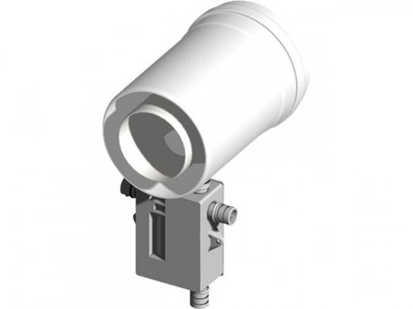 Kunststoff-Abgassystem Kondensatablauf senkrecht und waagrecht mit Siphon-DN 60/100