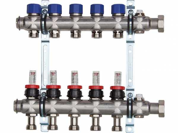 Strawa Edelstahl-Heizkreisverteiler Typ e-class 6304 4HK Überwurfmutter 1"