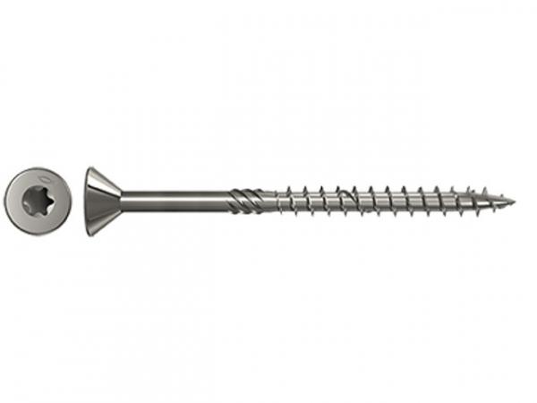 Fischer Holzfassadenschraube 4,5x70, Senkkopf, nicht rostender Stahl A2 Teilgewinde Innenstern TX, 660512, VPE 200 Stück