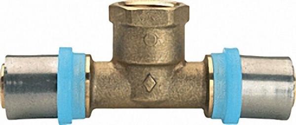 Pressfitting für MSVR Übergangs T-Stück reduziert (IG) 20x2mm-1/2''-16x2mm