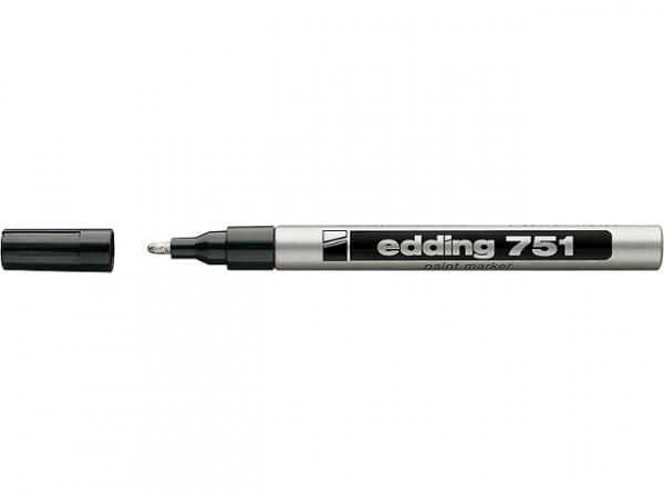 EDDING Lackmarker 751 silber Strichbreite 1 - 2mm Rundspitze