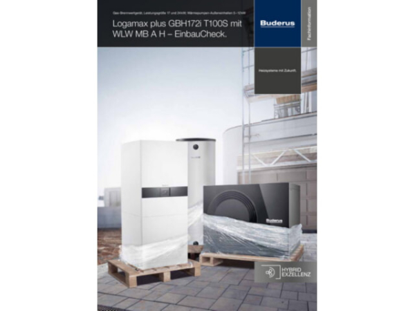 Buderus Luft-Wasser-Wärmepumpe Logano plus WLW-12 MB A H Paket Ergänzungs-Set 35 kW mit Hybridbox Set HYC25 Logafix Ausdehnungsgefäß