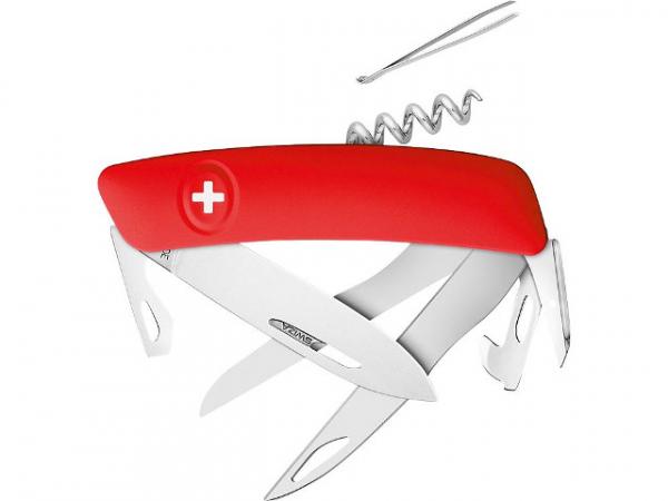 Taschenmesser SWIZA® D07 mit Schere und rotem Griff
